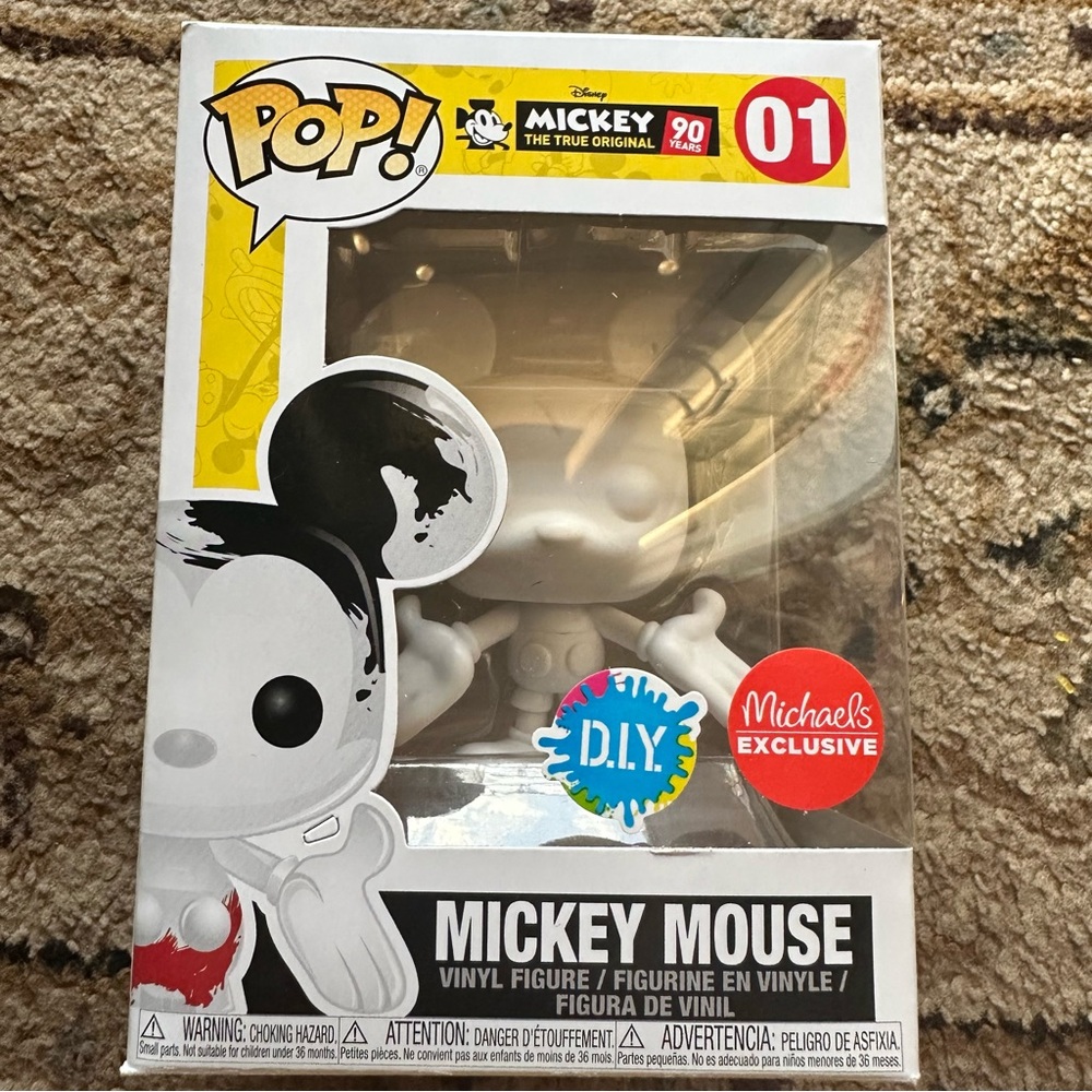 Funko Mickey Mouse DIY Vinyl Figure - White with Yellow Box Accents